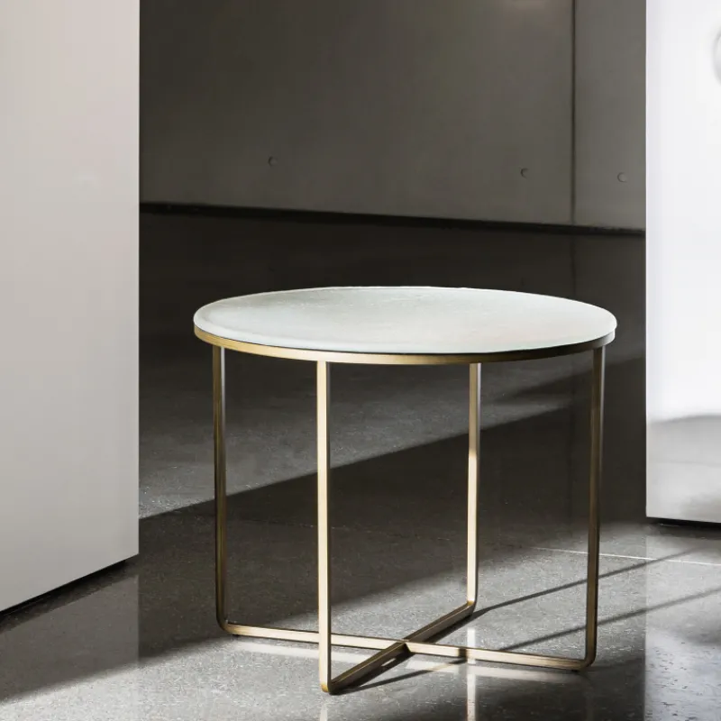Sovet Italia Piktor Sovet Table basse ronde en verre* Table De Salon