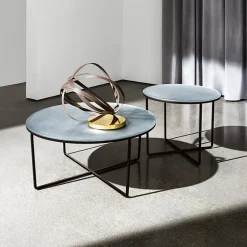 Sovet Italia Piktor Sovet Table basse ronde en verre* Table De Salon