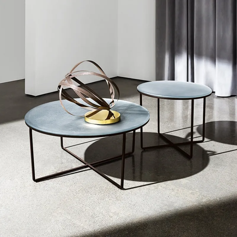 Sovet Italia Piktor Sovet Table basse ronde en verre* Table De Salon