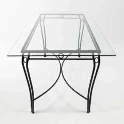 Jayso Pisa Table provençale en verre trempé et acier* Table De Salle à Manger