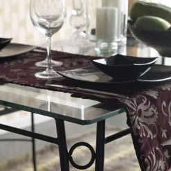 Jayso Pisa Table provençale en verre trempé et acier* Table De Salle à Manger