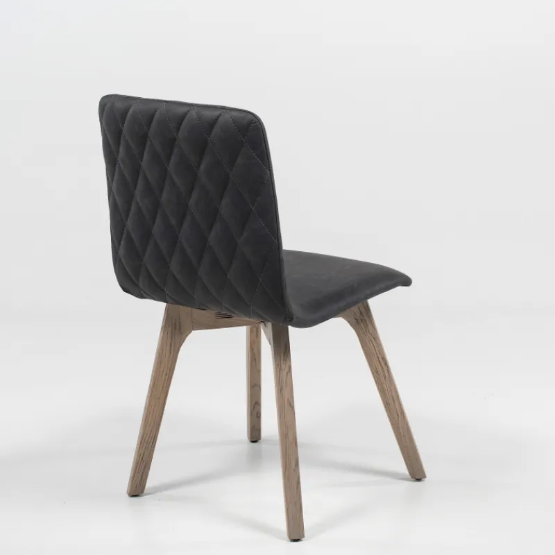 Sessio Plaza diamant Chaise de séjour scandinave matelassée en synthétique et bois* Chaise De Cuisine|Chaise De Salle à Manger