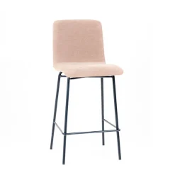 Sessio Plaza diamant Tabouret snack avec dos matelassé en tissu pieds en métal* Tabouret Snack (assise +/- 65 Cm)|Tabouret De Bar (assise +/- 80 Cm)