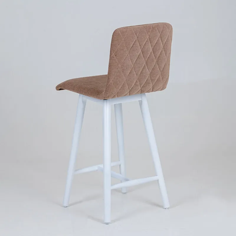 Sessio Plaza diamant Tabouret snack avec dos matelassé en tissu et pieds en bois* Tabouret Snack (assise +/- 65 Cm)|Tabouret De Bar (assise +/- 80 Cm)