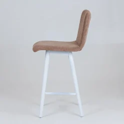 Sessio Plaza diamant Tabouret snack avec dos matelassé en tissu et pieds en bois* Tabouret Snack (assise +/- 65 Cm)|Tabouret De Bar (assise +/- 80 Cm)