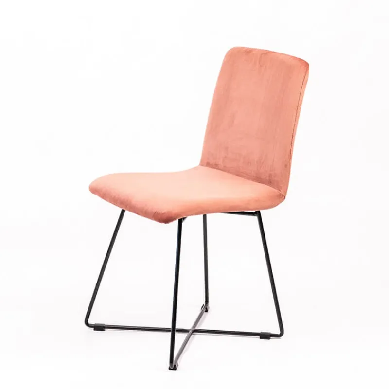 Sessio Plaza line Chaise design en tissu avec dos matelassé et pieds en métal croisés* Chaise De Salle à Manger|Chaise Salon