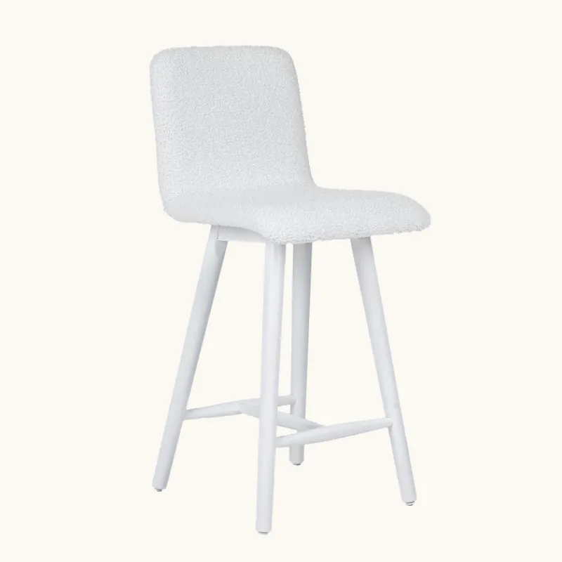 Sessio Plaza Tabouret snack scandinave en tissu et pieds coniques en bois* Tabouret Snack (assise +/- 65 Cm)|Tabouret De Bar (assise +/- 80 Cm)