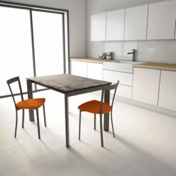 Cancio Poker Table extensible Dekton pieds métal* Table De Cuisine|Table Pour Petit Espace