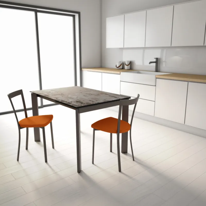Cancio Poker Table extensible Dekton pieds métal* Table De Cuisine|Table Pour Petit Espace