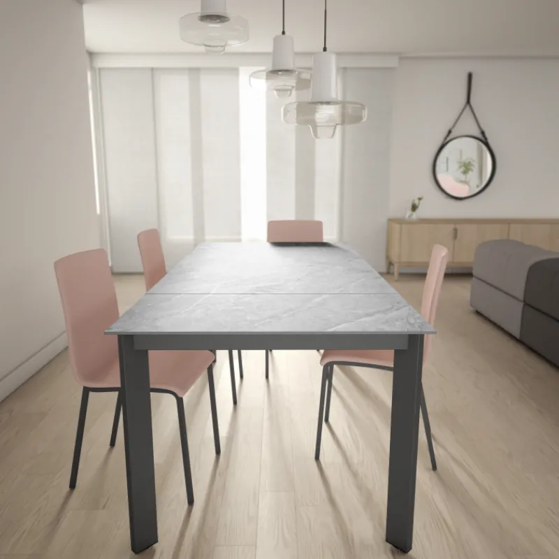 Cancio Poker Table extensible Dekton pieds métal* Table De Cuisine|Table Pour Petit Espace