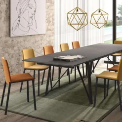 Perfecta Primera Chaise belge moderne rembourrée en simili avec pieds en métal* Chaise De Cuisine|Chaise De Salle à Manger