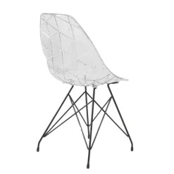 Prisma Chaise design coque transparente avec pieds eiffel en métal noir* Chaise De Salle à Manger|Chaise Salon