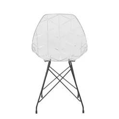 Prisma Chaise design coque transparente avec pieds eiffel en métal noir* Chaise De Salle à Manger|Chaise Salon