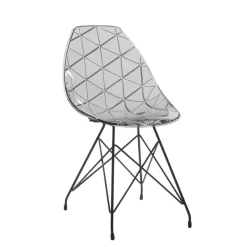 Prisma Chaise design coque transparente avec pieds eiffel en métal noir* Chaise De Salle à Manger|Chaise Salon