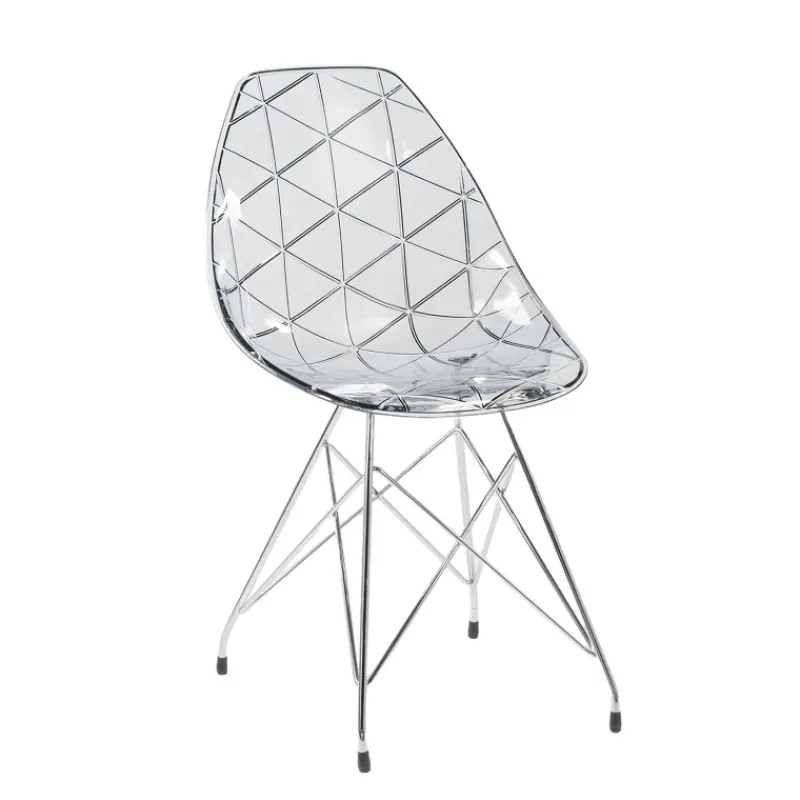 Prisma Chaise design coque transparente avec pieds eiffel en métal noir* Chaise De Salle à Manger|Chaise Salon