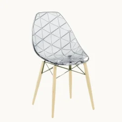 Prisma Chaise scandinave transparente avec pieds en bois* Chaise De Salle à Manger|Chaise Salon