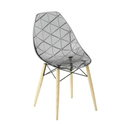 Prisma Chaise scandinave transparente avec pieds en bois* Chaise De Salle à Manger|Chaise Salon
