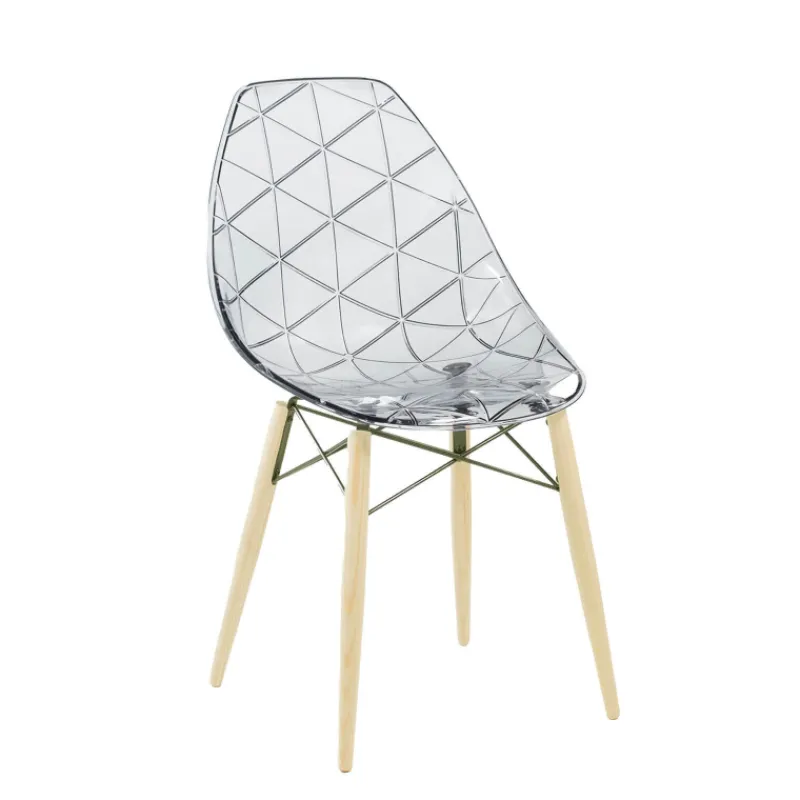 Prisma Chaise scandinave transparente avec pieds en bois* Chaise De Salle à Manger|Chaise Salon