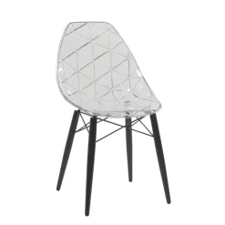 Prisma Chaise scandinave transparente avec pieds en bois* Chaise De Salle à Manger|Chaise Salon