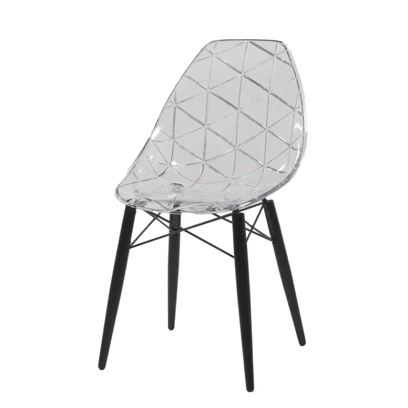 Prisma Chaise scandinave transparente avec pieds en bois* Chaise De Salle à Manger|Chaise Salon