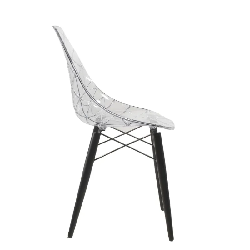 Prisma Chaise scandinave transparente avec pieds en bois* Chaise De Salle à Manger|Chaise Salon