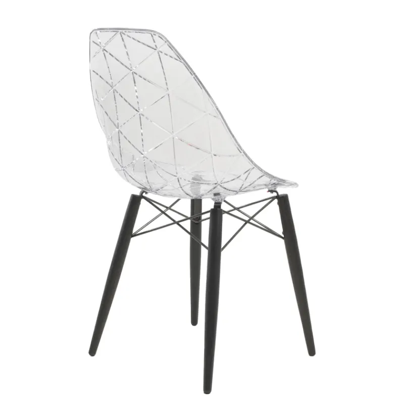Prisma Chaise scandinave transparente avec pieds en bois* Chaise De Salle à Manger|Chaise Salon