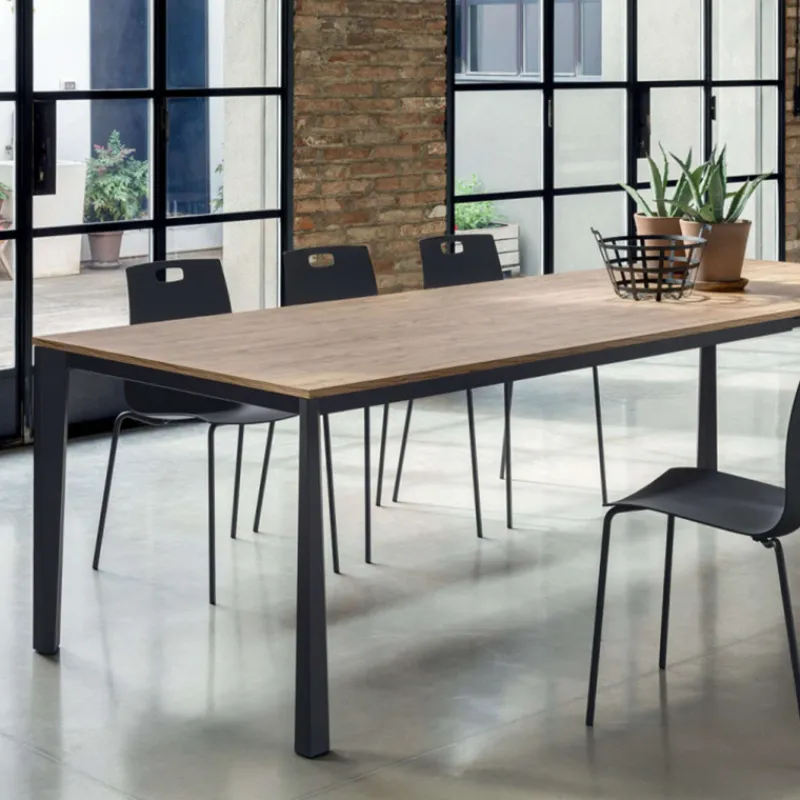 Ingenia casa Prisma Ingenia by Bontempi® Table moderne extensible en mélaminé et acier laqué* Table De Salle à Manger