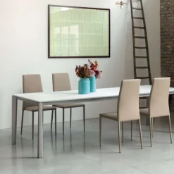 Ingenia casa Prisma Ingenia by Bontempi® Table extensible moderne en céramique et acier laqué* Table De Salle à Manger