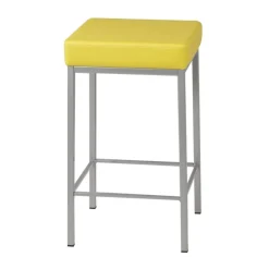 Perfecta Quadra Tabouret snack en simili et métal sans dossier* Tabouret Snack (assise +/- 65 Cm)|Tabouret De Bar (assise +/- 80 Cm)