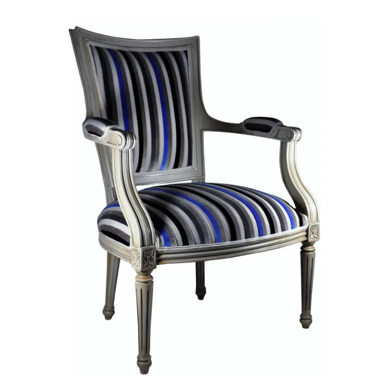 Paget Quentin Fauteuil cabriolet Louis 16 fabrication française en tissu et bois massif* Fauteuil De Salon