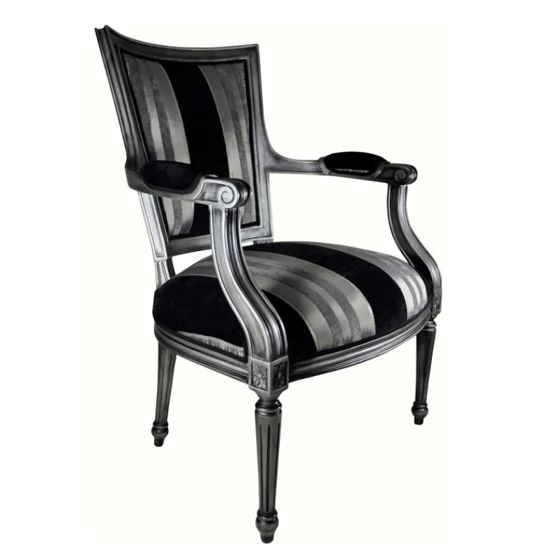 Paget Quentin Fauteuil cabriolet Louis 16 fabrication française en tissu et bois massif* Fauteuil De Salon