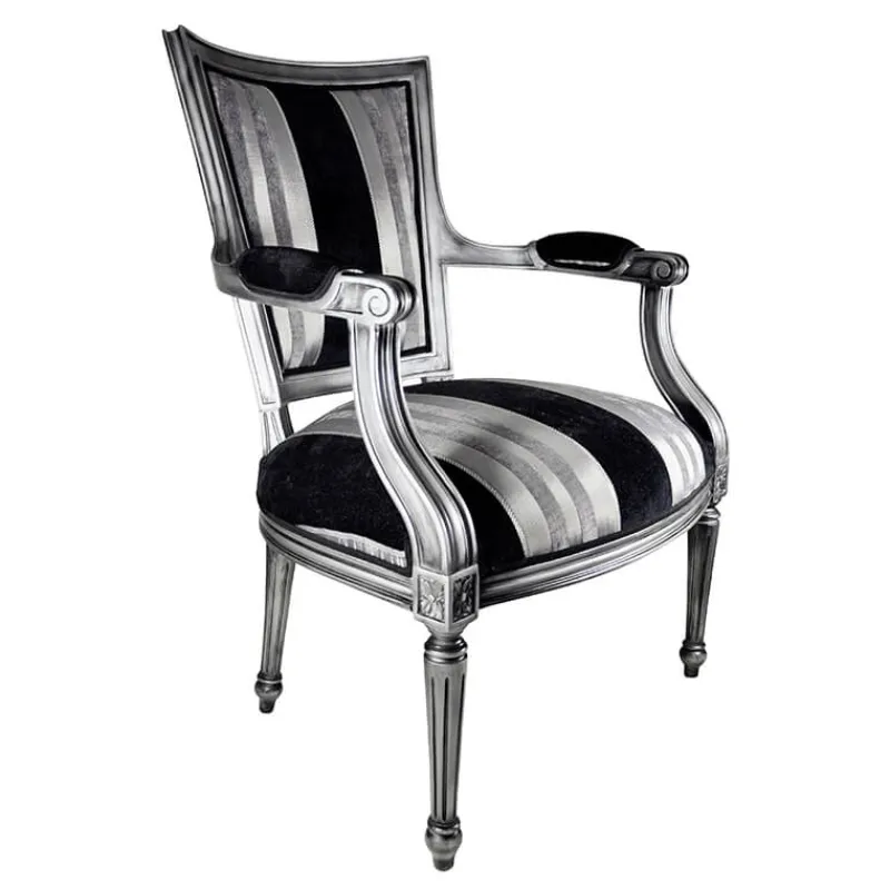 Paget Quentin Fauteuil cabriolet Louis 16 fabrication française en tissu et bois massif* Fauteuil De Salon