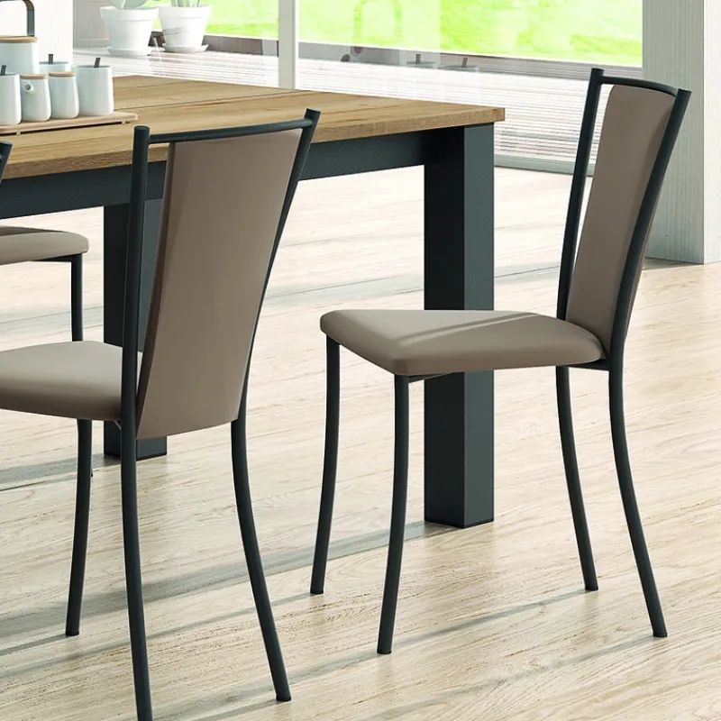 Perfecta Reina Chaise de cuisine contemporaine en métal et simili* Chaise De Cuisine
