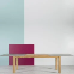 Neoh Repas Table française extensible en béton ciré et bois massif* Table De Salle à Manger