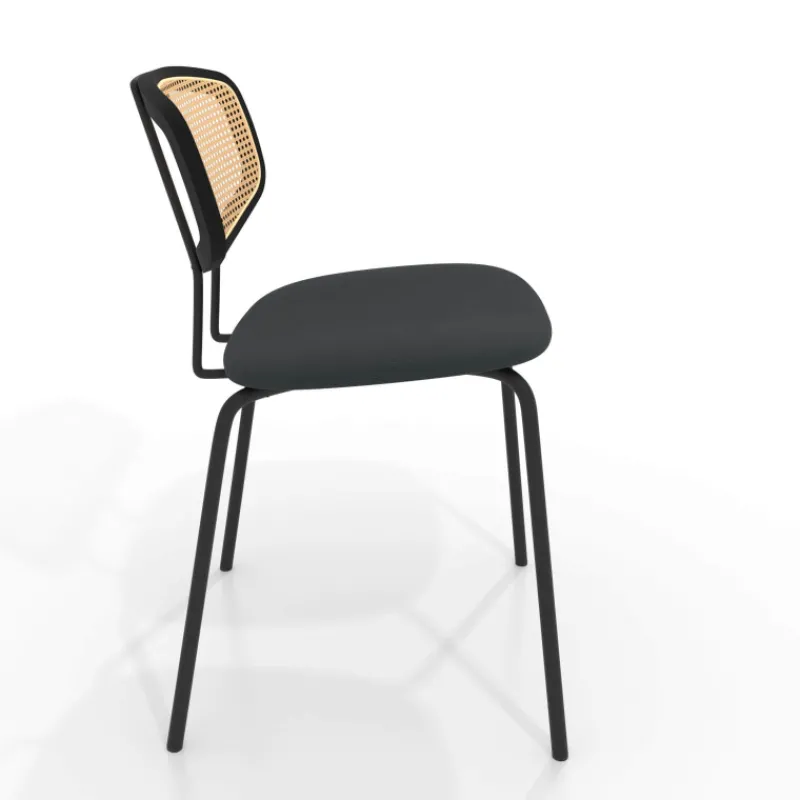 Perfecta Ritmo Chaise rétro avec dossier en cannage rotin et assise en simili* Chaise De Cuisine|Chaise De Salle à Manger