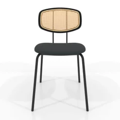 Perfecta Ritmo Chaise rétro avec dossier en cannage rotin et assise en simili* Chaise De Cuisine|Chaise De Salle à Manger