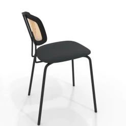 Perfecta Ritmo Chaise rétro avec dossier en cannage rotin et assise en simili* Chaise De Cuisine|Chaise De Salle à Manger
