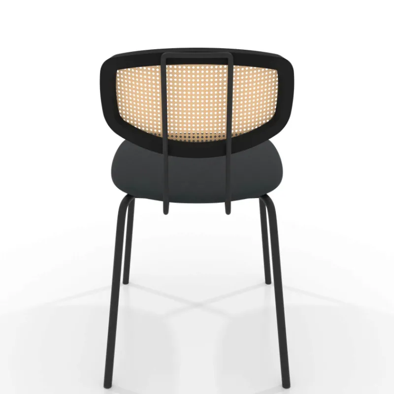 Perfecta Ritmo Chaise rétro avec dossier en cannage rotin et assise en simili* Chaise De Cuisine|Chaise De Salle à Manger