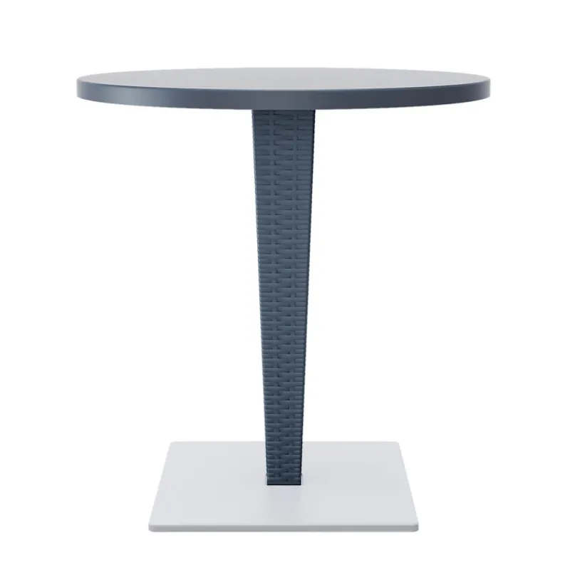 Riva Table de jardin ronde en résine tressée et plateau werzalit* Table De Jardin