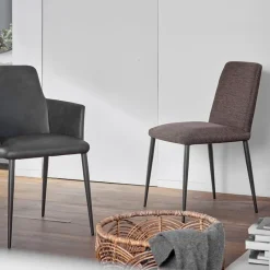 Mobitec Rob C03 ® Chaise de salle à manger en tissu et métal* Chaise De Salle à Manger