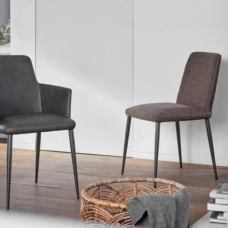 Mobitec Rob C03 ® Chaise de salle à manger en tissu et métal* Chaise De Salle à Manger