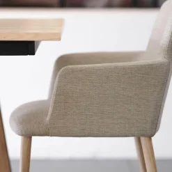 Mobitec Rob C02 ® Fauteuil de salle à manger cocooning en tissu et pieds bois* Chaise De Salle à Manger|Chaise Salon