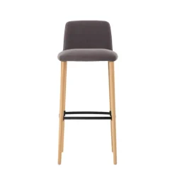 Mobitec Rob C06 ® Tabouret de bar en tissu et pieds bois massif* Tabouret De Bar (assise +/- 80 Cm)
