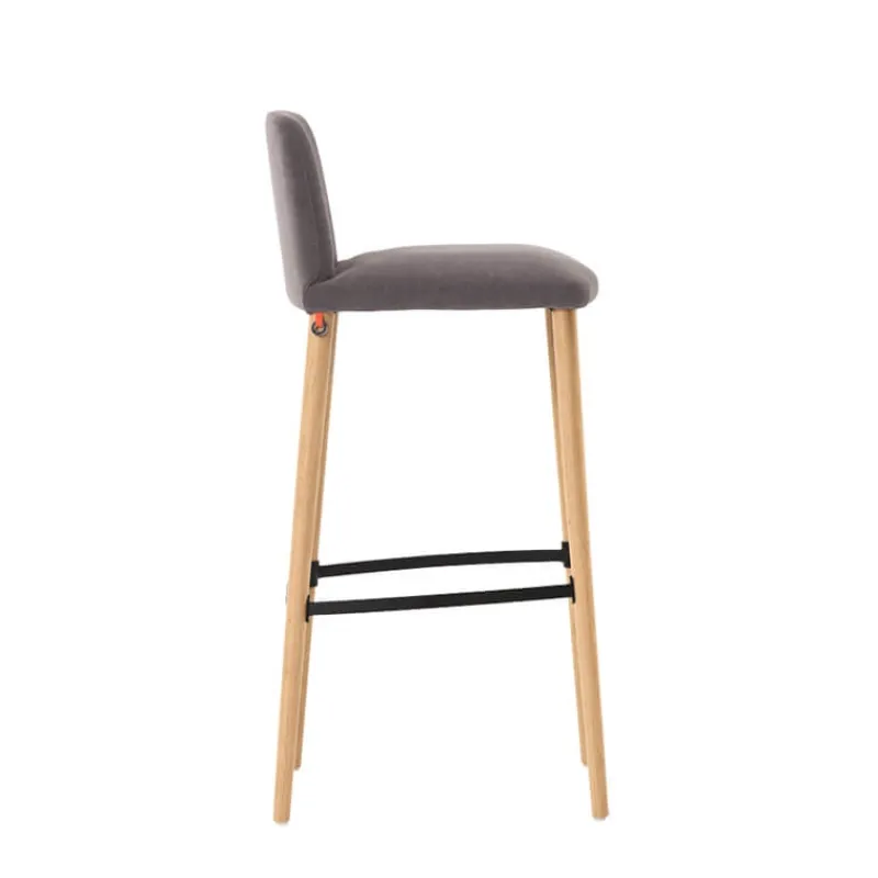Mobitec Rob C06 ® Tabouret de bar en tissu et pieds bois massif* Tabouret De Bar (assise +/- 80 Cm)
