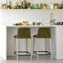 Mobitec Rob C05 ® Tabouret snack en tissu et bois massif* Tabouret Snack (assise +/- 65 Cm)|Tabouret De Bar (assise +/- 80 Cm)