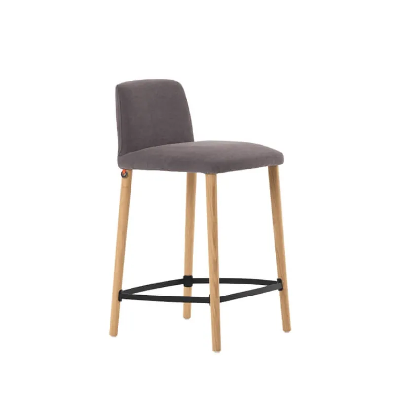 Mobitec Rob C05 ® Tabouret snack en tissu et bois massif* Tabouret Snack (assise +/- 65 Cm)|Tabouret De Bar (assise +/- 80 Cm)