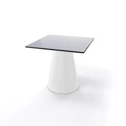 Roller H55 Table d'appoint carrée design italien à pied central* Table De Salon|Table Pour Petit Espace