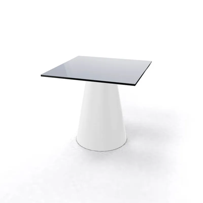 Roller H55 Table d'appoint carrée design italien à pied central* Table De Salon|Table Pour Petit Espace