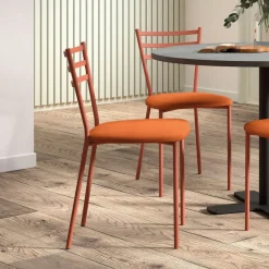 Perfecta Romy Chaise de cuisine avec assise rembourrée en simili et dossier en métal* Chaise De Cuisine