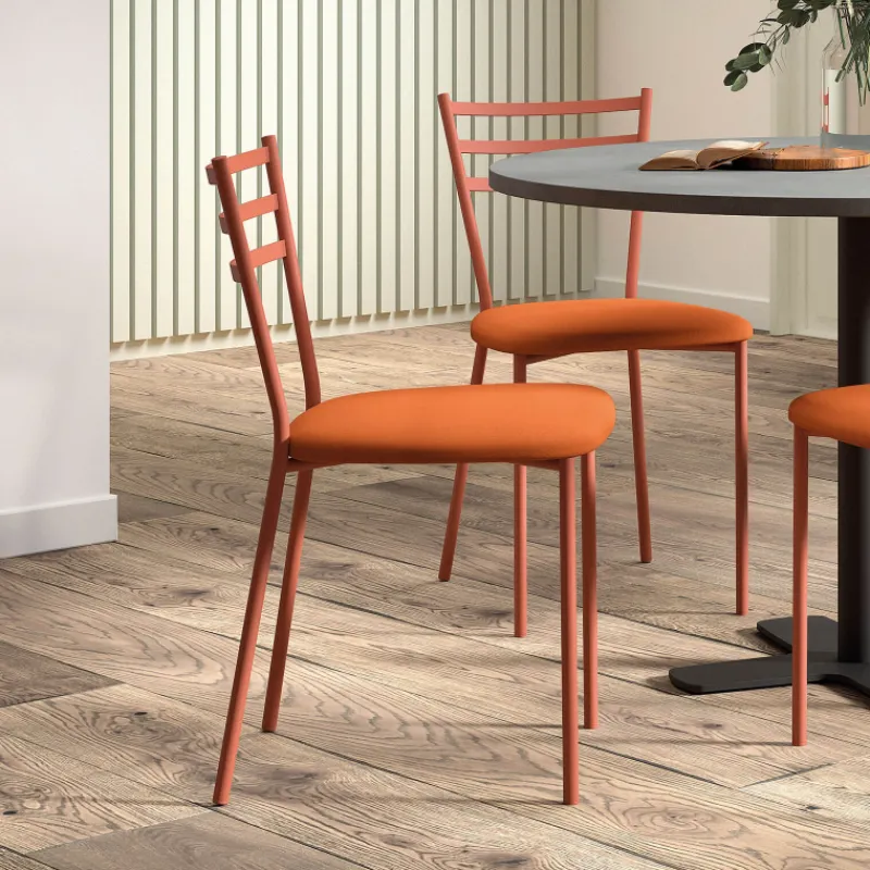 Perfecta Romy Chaise de cuisine avec assise rembourrée en simili et dossier en métal* Chaise De Cuisine
